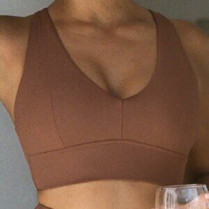 BERLOOK Brown V Neck Sports Bra--High Support 14